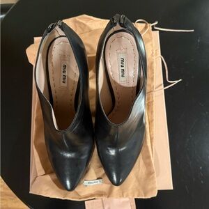 Miu Miu Black Leather Women's Shoes